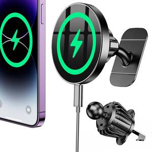 lot 2078 image: Coolpow Magsafe Car Mount Charger, Magnetic Wireless Car Charger for iPhone