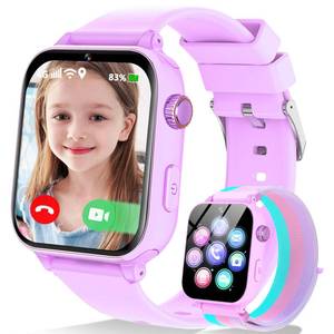 lot 2082 image: 4G Kids Smart Watch Phone GPS, Smartwatch for Boys Girls Ages 4-12 Years with Video Call Chat Class Mode SOS Camera Alarm Games Parental App Touch Watch Gifts for Children (Includes SIM Card) Purple