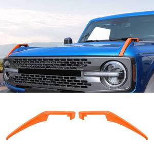 lot 2091 image: SQQP Engine Hood Hinge Cover Compatible with 2021-2025 Ford Bronco,Trail Sights Trim 2Pcs Kit Exterior Decorative Accessories(Orange)