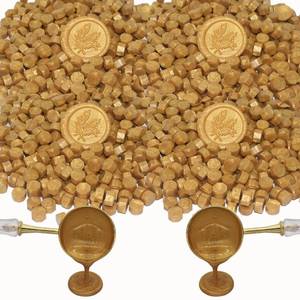lot 2098 image: 600pcs Vintage Gold Wax Seal Beads, Andotopee Premium Sealing Wax Pellets for Stamp Seals, Wedding Invitations, Letter Envelope, Greeting Card Decorations & Scrapbook DIY Crafts