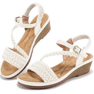 lot 2118 image: Aomigoct Wedge Sandals for Women Dressy Comfortable Strappy Womens Platform Sandals - Casual Summer Wedding Walking Shoes - Size 41&nbsp