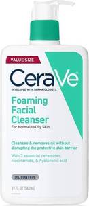 lot 2361 image: CeraVe Foaming Facial Cleanser, Face Wash for Oily Skin, 19oz