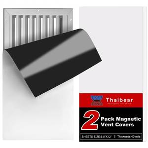 lot 2366 image: Magnetic Vent Covers, 5.5 x 12, 2 Pack Strong Air Vent Covers for Home Floor, Wall, Ceiling Vents Air Register, RV, Home HVAC and AC Vents, Magnetic Vent Cover for Wall Iron Register by Thaibear