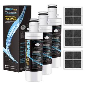 lot 2402 image: ICEPURE PLUS ADQ747935 NSFANSI 53 Certified Replacement for LG LT1000P MDJ64844601, Kenmore Elite 9980, LT1000PC ADQ74793501 LT1000 RWF4700A RWF4700AB Refrigerator Water and LT120F Air Filter,3Combo