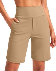 lot 2428 image: SANTINY Womens 9 Long Bermuda Shorts with 4 Pockets(Khaki_L)