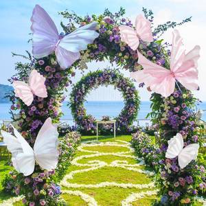 lot 2429 image: Ebrima 6 Pcs Giant Artificial Butterfly, 12 & 20 3D Butterflies Decorations, Silk Butterfly for Party Birthday Wedding Baby Shower Garden Home