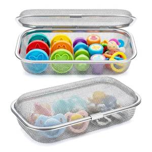 lot 2445 image: INCOXGACIA 304 Stainless Steel 12-Mesh Dishwasher Basket for Small Baby Bottle Parts
