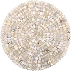 lot 2461 image: Large Hole Beads Spacer Beads White Assorted European Craft Big Beads Large Hole Lampwork Murano Bead Fairy Wand Garden Beads for DIY Charm Bracelet Necklace Earring Jewelry Making Decoration Supplies