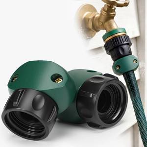 lot 2464 image: Pangda 2 Pack Garden Hose Mender Repair, Fits 58 or 34 Garden Hoses, Rust-Free Poly Hose Connector with Clamp (Green, Black, Female)