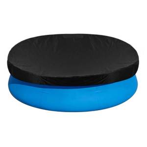 lot 2468 image: 10ft Round Pool Cover Compatible with Intex Bestway Inflatable Above Ground Pool Round Easy Set Pool Cover with Elastic Bands No Drain Holes Inflatable Pool Cover Dustproof Outdoor Swimming Pool Cover