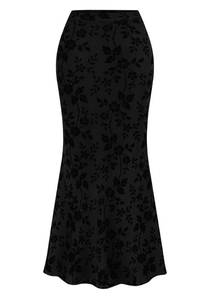 lot 2471 image: BTFBM Womens Floral Mesh Maxi Skirts,Black,Small