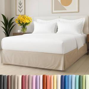 lot 2473 image: Pleated Bed Skirt Twin Size - 3 Sided Pleated Bed Skirt - 15 Inch, Wheat