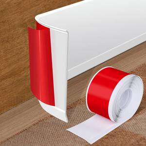lot 2483 image: Vinyl Baseboard Molding Trim 4 Inch x 20 Feet Peel and Stick Baseboard Trim Flexible PVC Cove Base Moulding Self-Adhesive Trim for Garage Bathroom Cabinet Floor Walls, White