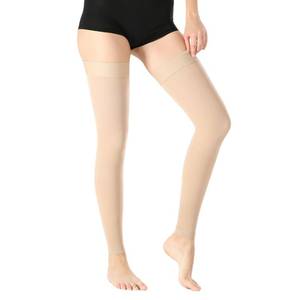 lot 2485 image: Laicoll Footless Thigh High Medical Compression Stockings For Women & Men Circulation,20-30 mmHg Graduated Support Hose Compression Socks with Silicone Dot Band-Ideal for Athletic,Flight,Travel Use