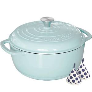 lot 3735 image: Umite Chef 6QT Enameled Cast Iron Dutch Oven with Lid, Versatile Heavy-Duty Cookware Pot for Baking Bread, Braising, Soups & Stews, Oven & Stovetop Safe with Heat Resistant Gloves��Blue��