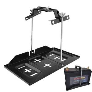 lot 3748 image: THEPRO Battery Hold Down Tray Kit, Corrosion-Resistant Steel Storage Battery Holder Adjustable Bracket Clamp for Car, Boat, Marine (9 Bolt with 11 Battery Tray)