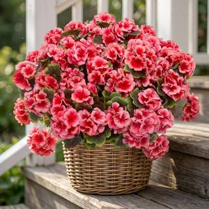 lot 3763 image: lovemoon 16 Pcs Artificial Geranium Plant Realistic Silk Flowers for Outside UV Resistant Faux Geraniums Flowers for Indoor Outdoor Home Garden Office Decoration (16, Peach)