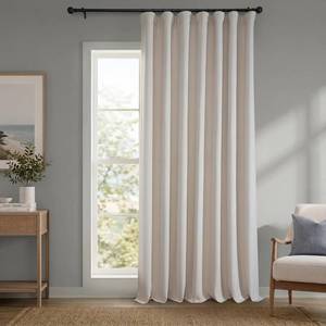 lot 3768 image: Faux Linen Extra Wide Curtains (1 Panel) - 100W X 84L, Birch Taupe