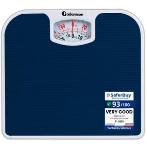 lot 4247 image: Adamson A21 Analog Scales for Body Weight - Up to 300 LB - New - Anti-Skid Rubber Surface - Large Numbers - Analog Bathroom Scale - Affordable - Durable with 20-Year Assurance - Blue