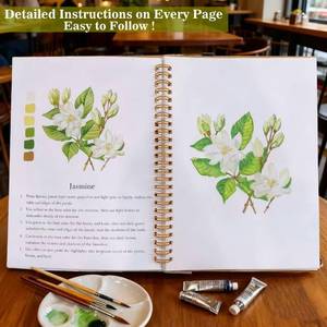 lot 4268 image: Watercolor Workbooks Coloring Book Beginner Friendly Painting Kit Easy Nature Scenes Paint Set Art Crafts for Creative Exploration Gift for Adults (Seaside, Without Palette)