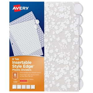 lot 4272 image: Avery Insertable Style Edge Plastic Dividers  8 Tabs (11291)