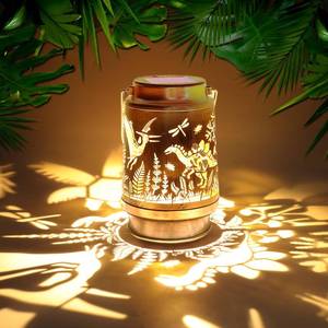 lot 4288 image: Riletese Solar Lanterns Outdoor Waterproof, Dinosaur Garden Decor Lights, Metal Hanging Solar Powered Lantern for Patio Yard Pathway, Unique Dinosaur Gifts for Women Men