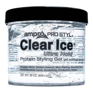 lot 4296 image: AmPro Pro Styl Clear Ice Styling Gel - Protects and Strengthens Your Strands - Non-Flaking, Alcohol Free, Vegan Formula - Flexible, Touchable Hold for All Hair Types - 32 oz
