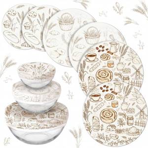 lot 4306 image: Yiyiring 6 Pack Reusable Bowl Covers for Bread Proofing,Farmhouse