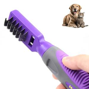 lot 4317 image: Hertzko Dematting Comb for Dogs Grooming Tool for Long and Short Haired Pets - Matted Cat Fur Remover for Small Dogs, Cats, and Rabbits - Tangle and Knot Remover Brush