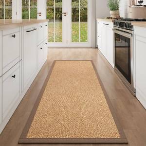 lot 4329 image: YDKGL Hallway Runner Rug Woven Kitchen Runner Mat Washable Brown 2x5 ft