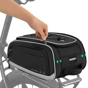 lot 4341 image: RAINSMORE Bike Bags for Bicycle Rear Rack 15L-23L Expandable Bike Trunk Bag