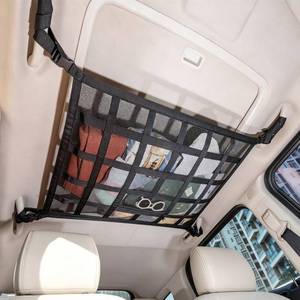 lot 4343 image: Kaskawise Upgrade Car Ceiling Cargo Net Pocket,31.5x21.6 Double-Layer Roof Storage Organizer,Overhead Net for SUV & Van Camping,Travel Road Trips,Van Life Essentials,Fit 4 Handle Vehicles