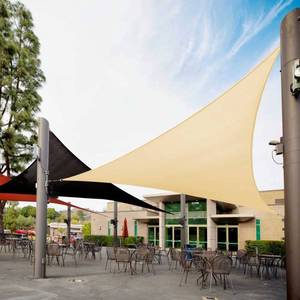 lot 5588 image: Royal Shade 14 x 14 x 14 Beige Triangle Sun Shade Sail RS-SLT, 95% UV Blockage, 200GSM Commercial Standard Heavy Duty, Water & Air Permeable Canopy Mesh for Patio (We Make Custom Sizes)