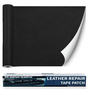 lot 5590 image: Zenyao Leather Repair Patch Tape - Self Adhesive Leather Repair Kit for Car Seat Furniture, Heavy Duty Vinyl Repair Patch for Couch Sofa, Waterproof for Rips Scratches Tears, 16x30 Inch Roll, Black