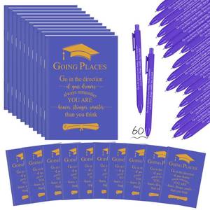 lot 5608 image: Kosiz 120 Pcs Graduation Gifts Bulk Motivational Notebooks Pens, Purple