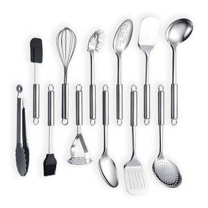 lot 5631 image: Berglander Cooking Utensil Set 12 Piece Stainless Steel Kitchen Tool Set, Include Cooking Spoon, Spatula, Whisk, Cooking Tong and etc (12 Pieces)