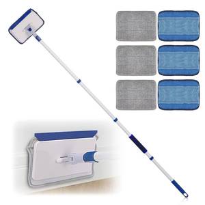 lot 5637 image: Qaestfy Baseboard Cleaner Tool with Handle, Wall Floor Mop with Extendable Long Handle Duster for Cleaning Window, Floor, Skirting Board, Ceiling, Shower, Tub Tile, Kitchen with 6 Reusable Pads