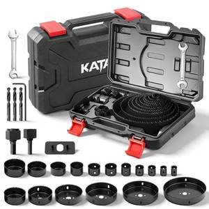 lot 5646 image: KATA 25 Piece Hole Saw Kit with 34-6 for Wood, Drywall, PVC and Plastic