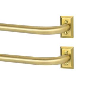lot 5652 image: TANGWIN Wrap Around Blackout Curtain Rods,Heavy Duty 28-48,Brass Gold,2Pack
