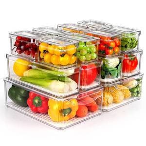 lot 5658 image: ZIJUND 14 Packs Fridge Organizers and Storage, Refrigerator Organizer Bins
