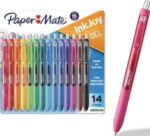 lot 6048 image: Paper Mate InkJoy Gel Pens, Assorted, Medium Point (0.7mm), 14 Count - Smooth Writing, Back to School, Teacher Supplies, Journaling, Note-Taking, Doodling