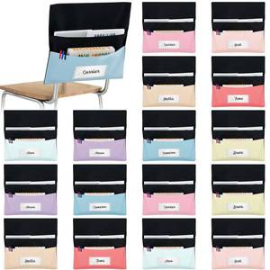 lot 6082 image: Feifeiya 16 Pcs Classroom Chair Pockets 18 x 19 Inch Double Sacks Chair Pockets for Classrooms Seat Storage Pocket Back of Seat Bags for Student