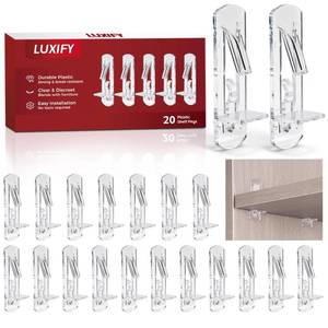 lot 6085 image: 20PCS Cabinet Shelf Pegs 5mm Clear Locking Clips for 34�� Thick Shelves