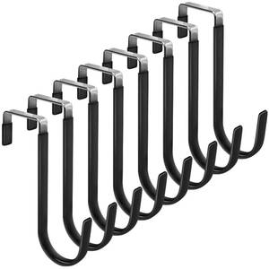lot 6094 image: FYY Over the Door Hooks, Single-Hanger 8 Pack, Fits Doors 1 38 Black