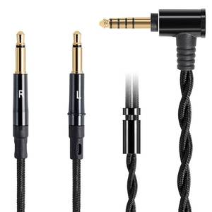 lot 6112 image: FAAEAL Monitor Headphone Cable,Soft Cotton Yarn Cover Dual 3.5mm Over-Ear AUX Cord Compatible with Hifiman HE560 HE4XX Meze 99 Classics MEZE 109 Pro Headset for Musicians Audiophiles 4.4mm