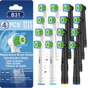 lot 6123 image: Brush Head Compatible with Oral B Pro 100015007500300070008000500Genius X Electric Toothbrushes, Replacement Toothbrush Heads Compatible with Oral B Braun (BlackWhite)