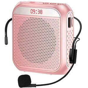 lot 6124 image: Portable Voice Amplifier for Teachers, 2200mAh Rechargeable Personal Amplifier Mic PA System Headset Microphone with Speaker for Teachers, Training, Meeting, Tour Guide, Yoga, Classroom (Rose)