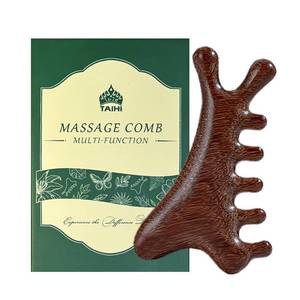 lot 6141 image: TAIHI Wooden Scalp Massager Comb, 100% Natural Wood Massage Comb for Hair Growth, Stress Relief, Multi-Function Gua Sha Tool for Head Face Neck, Anti-Static Wooden Comb for Women Men All Hair Types
