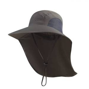 lot 6148 image: Outdoor Sun Hat for Men with 50 UPF Protection Safari Cap Wide Brim Fishing Hat with Neck Flap, for Dad Dark Gray