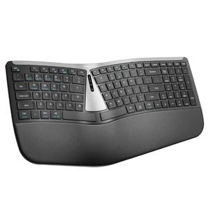 lot 7222 image: Nulea Ergonomic Split Wireless Keyboard with Cushioned Wrist Rest
